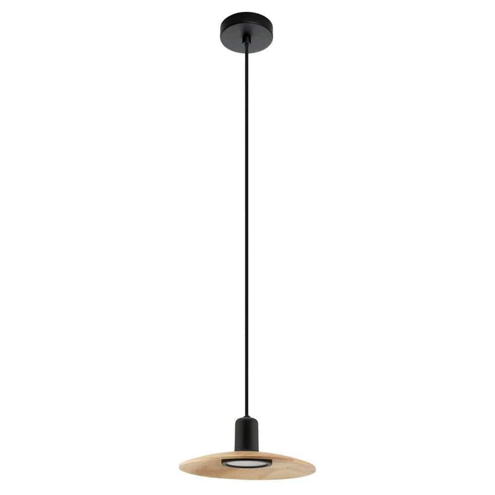 Eglo Lighting Indoor Pendants Mayazes LED Pendant Light in Black/Natural Wood Lights-For-You 39911N