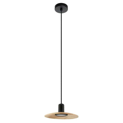 Eglo Lighting Indoor Pendants Mayazes LED Pendant Light in Black/Natural Wood Lights-For-You 39911N