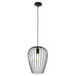Eglo Lighting Indoor Pendants Newton Cage Black Pendant Light 1Lt Lights-For-You 49472 9002759494728