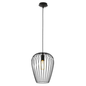 Eglo Lighting Indoor Pendants Newton Cage Black Pendant Light 1Lt Lights-For-You 49472 9002759494728
