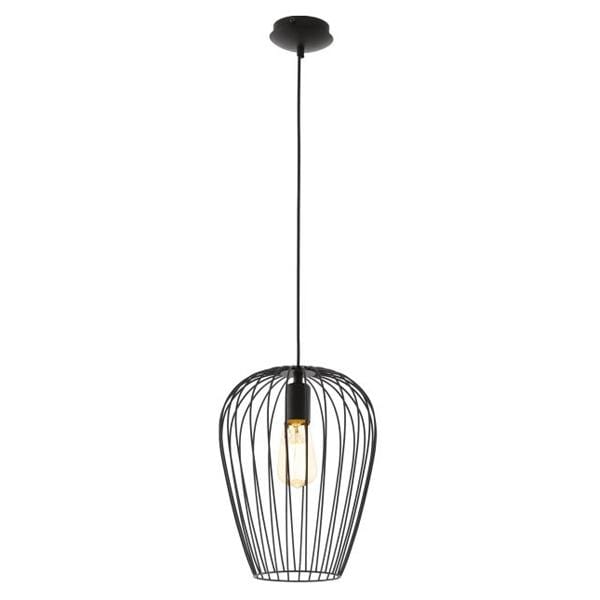 Eglo Lighting Indoor Pendants Newton Cage Black Pendant Light 1Lt Lights-For-You 49472 9002759494728