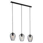 Eglo Lighting Indoor Pendants Newtown Pendant Light 3Lt in Steel Black Lights-For-You 49478 9002759494780