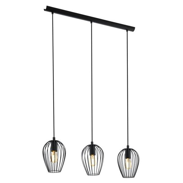 Eglo Lighting Indoor Pendants Newtown Pendant Light 3Lt in Steel Black Lights-For-You 49478 9002759494780