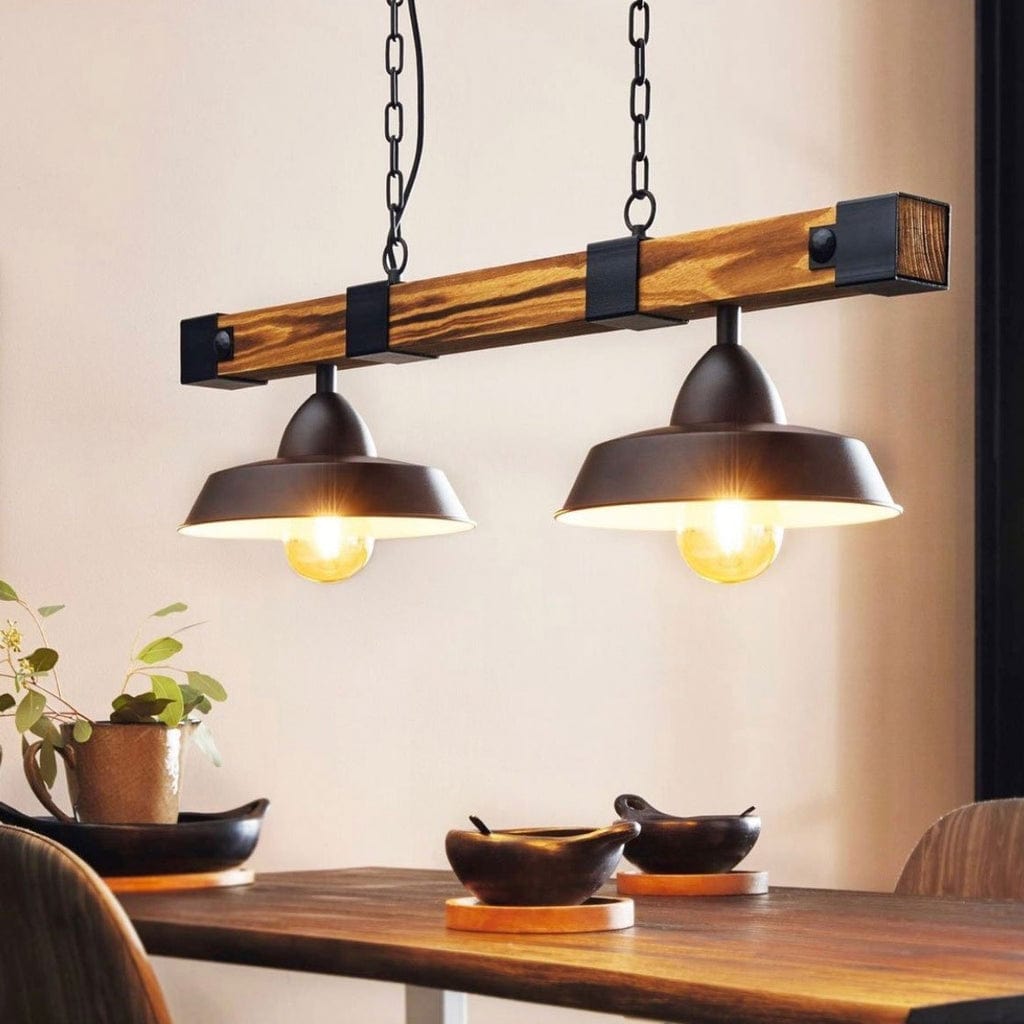 Eglo Lighting Indoor Pendants Oldbury Scandustrial Timber Pendant Light Lights-For-You