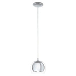 Eglo Lighting Indoor Pendants Rocamar Pendant Light 1Lt in Chrome/Clear Glass Lights-For-You 94592 9002759945923