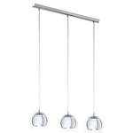 Eglo Lighting Indoor Pendants Rocamar Pendant Light 3Lt in Chrome/Clear Glass Lights-For-You 94593 9002759945930
