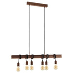 Eglo Lighting Indoor Pendants Townshend 4 Pendant Light Industrial Steel 6Lt Lights-For-You 49859 9002759498597