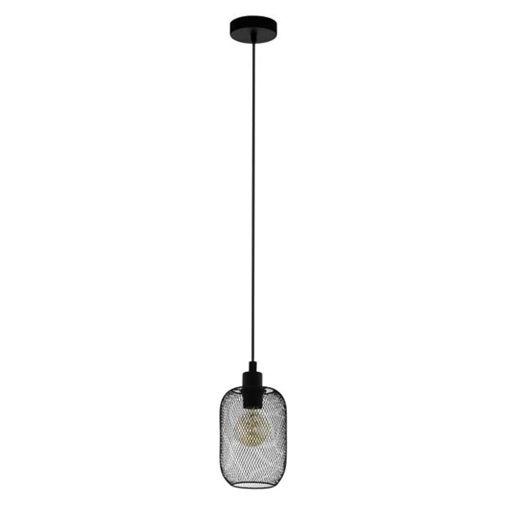 Eglo Lighting Indoor Pendants Black Wrington Pendant Light Small 1Lt 43332N