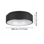 Eglo Lighting Lighting Marghera LED Ceiling Light 25w Black, White Lights-For-You