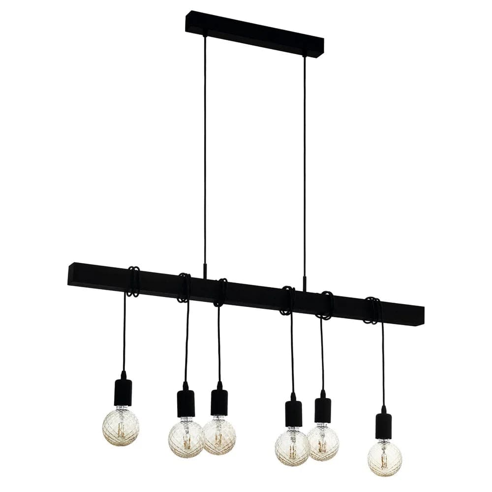 Eglo Lighting Lighting Townshend Pendant Light 6Lt in Black Lights-For-You 49755N