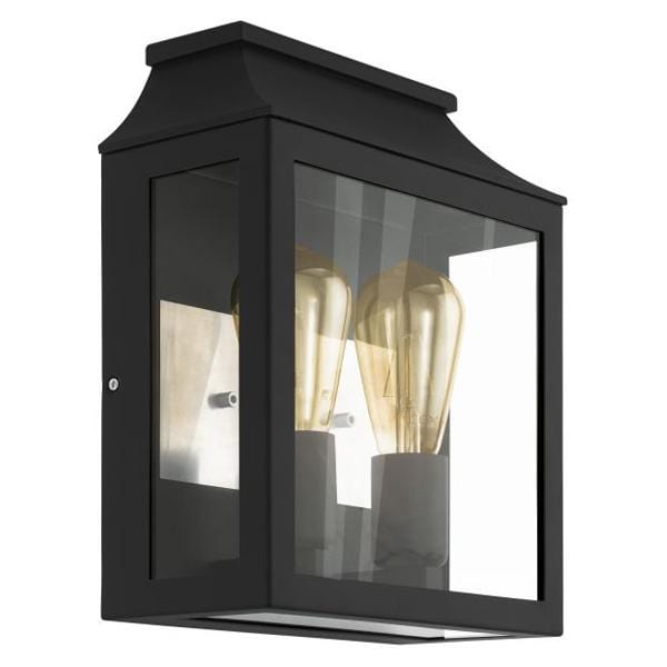 Eglo Lighting Outdoor Wall Lights Black Soncino Exterior Wall Light 2Lt in Black Lights-For-You 97294
