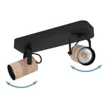 Eglo Lighting Spot Lights Cayuca LED Spot Light 2Lt in Black and Brown Lights-For-You 900437N 9008606271528