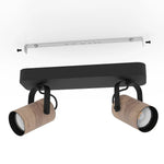 Eglo Lighting Spot Lights Cayuca LED Spot Light 2Lt in Black and Brown Lights-For-You 900437N 9008606271528