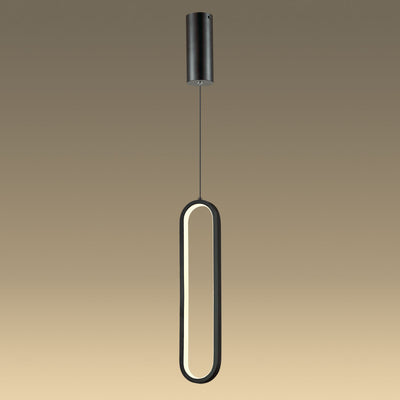 Oval Pendant Light in Black or Gold — Black 3000K