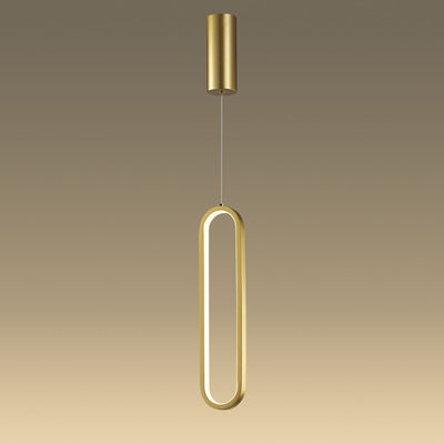 Oval Pendant Light in Black or Gold — Gold 3000K