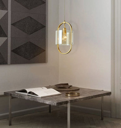 Dynamic Pendant Light in Black/Smoke or Gold/Cognac — Gold
