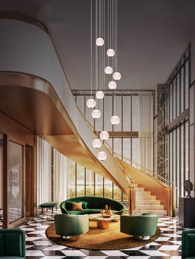Langdon LED Pendant Light 15Lt 90w Gold, Black — Gold 3000K