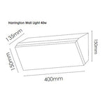 Harrington Outdoor LED Wall Light 36w in Black — Black