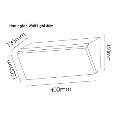 Harrington Outdoor LED Wall Light 36w in Black — Black