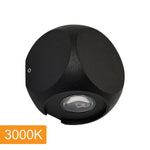 Benz Outdoor LED Wall LIght 2Lt 4w Black, White — Black / 3000K