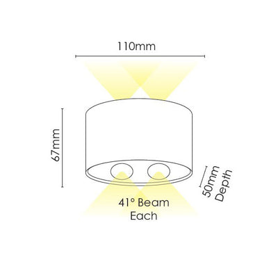 Opula 2 Outdoor Up/Down LED Wall Light in Black or White