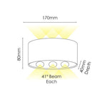 Opula 3 Outdoor Up/Down LED Wall Light in Black or White — White / 5000K