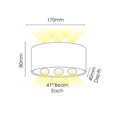 Opula 3 Outdoor Up/Down LED Wall Light in Black or White — White / 5000K