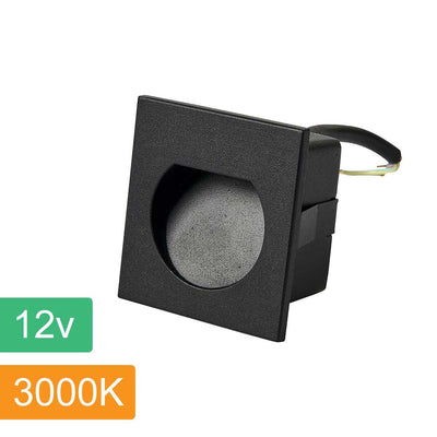 Arch LED Step Light in Black or White — 12v-BK-3K