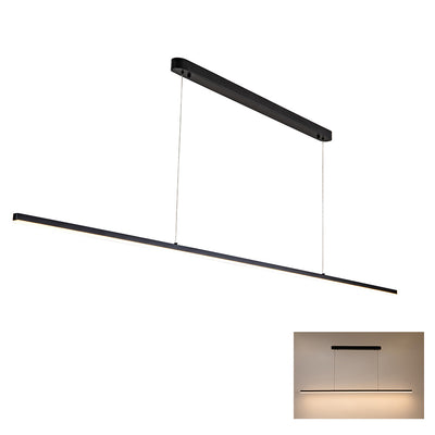 Beam Linear LED Pendant Light 1500mm, 2000mm, 2400mm in Black, Gold or White — Black / 2400mm