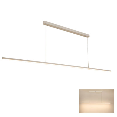 Beam Linear LED Pendant Light 1500mm, 2000mm, 2400mm in Black, Gold or White — White / 2400mm