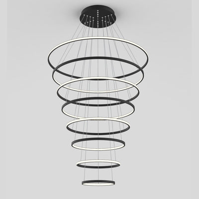 Crown 8 Ring Pendant Light 3000k/5000k in Black, Chrome or Gold
