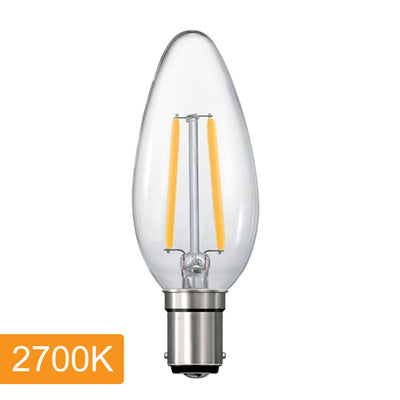 4w LED B15 Candle Globe Warm — 2700K