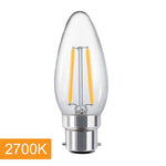 4w LED B22 Candle Globe — 2700K