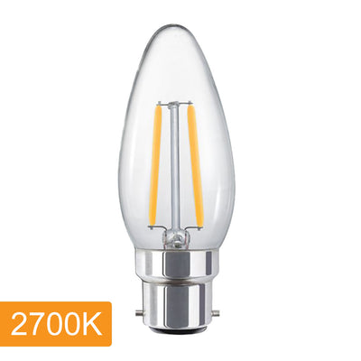 4w LED B22 Candle Globe — 2700K