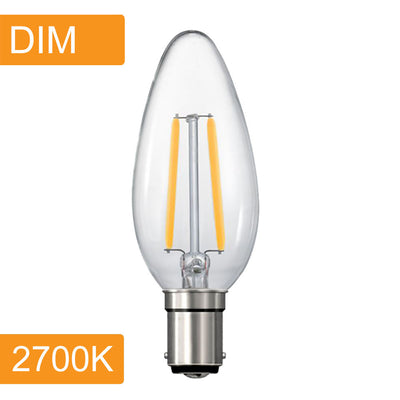 4w LED B15 Candle Globe Warm — 2700K
