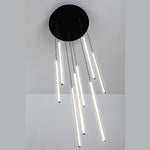 Centric Drop LED Pendant Light CCT 8Lt 72w Black, Gold — Black