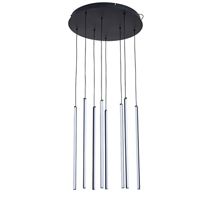 Centric Drop LED Pendant Light CCT 8Lt 72w Black, Gold — Black