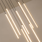 Centric Drop LED Pendant Light CCT 8Lt 72w Black, Gold — Black