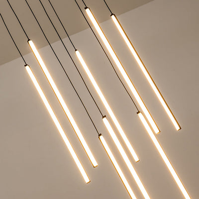 Centric Drop LED Pendant Light CCT 8Lt 72w Black, Gold — Black