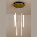 Centric Drop LED Pendant Light CCT 8Lt 72w Black, Gold — Gold