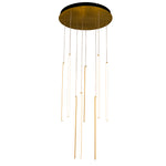 Centric Drop LED Pendant Light CCT 8Lt 72w Black, Gold — Gold
