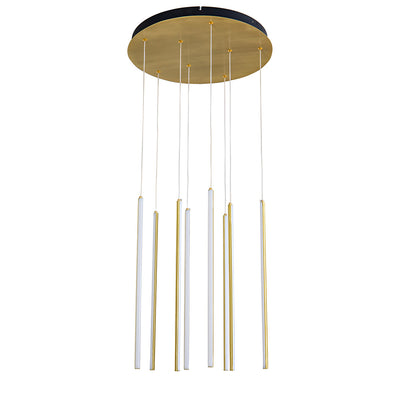 Centric Drop LED Pendant Light CCT 8Lt 72w Black, Gold — Gold