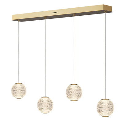 Langdon Bar LED Pendant Light 4Lt 24w Gold, Black — Gold 3000K