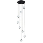 Langdon LED Pendant Light 8Lt 48w Gold, Black — Black 3000K