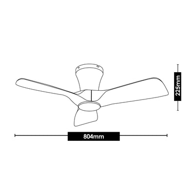 32' Kiwi DC Ceiling Fan White, Black With Light 5507062, 5507063 Vencha Lighting — White
