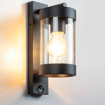 Modern Outdoor Sensor Wall Light in Black, White — Black