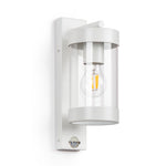 Modern Outdoor Sensor Wall Light in Black, White — White