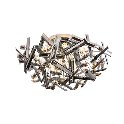 Brazza Close to Ceiling Light 12Lt in Black/Chrome or Gold — Black