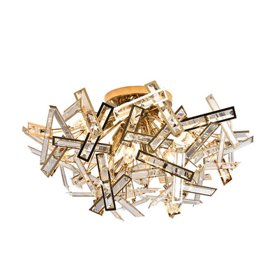 Brazza Close to Ceiling Light 12Lt in Black/Chrome or Gold — Gold