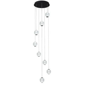 Langdon LED Pendant Light 8Lt 48w Gold, Black